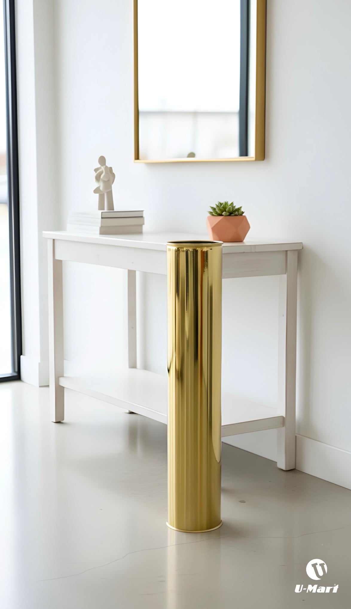 Gold Cylinder Metal Vases