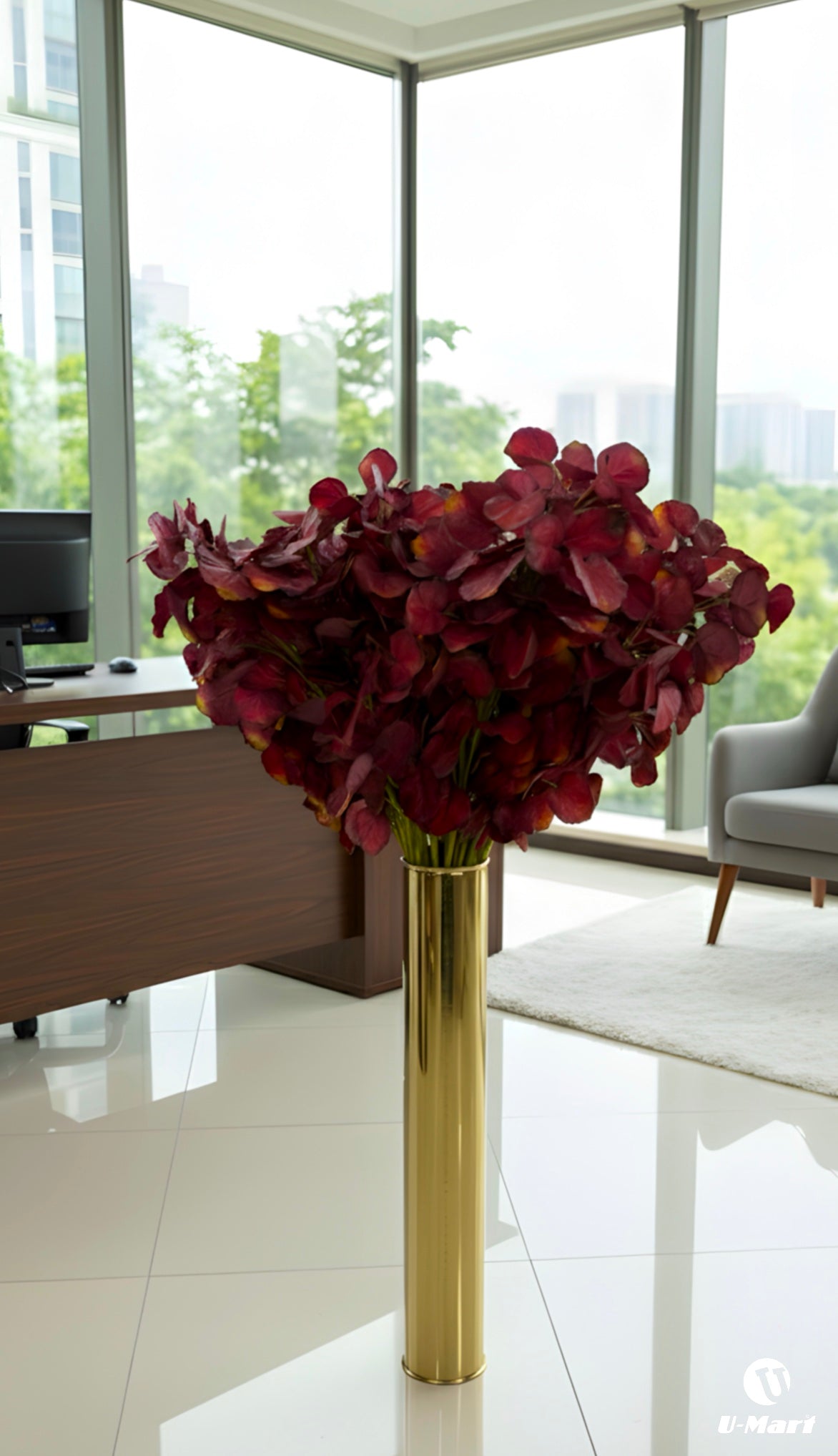 Single Maroon Flower Stem